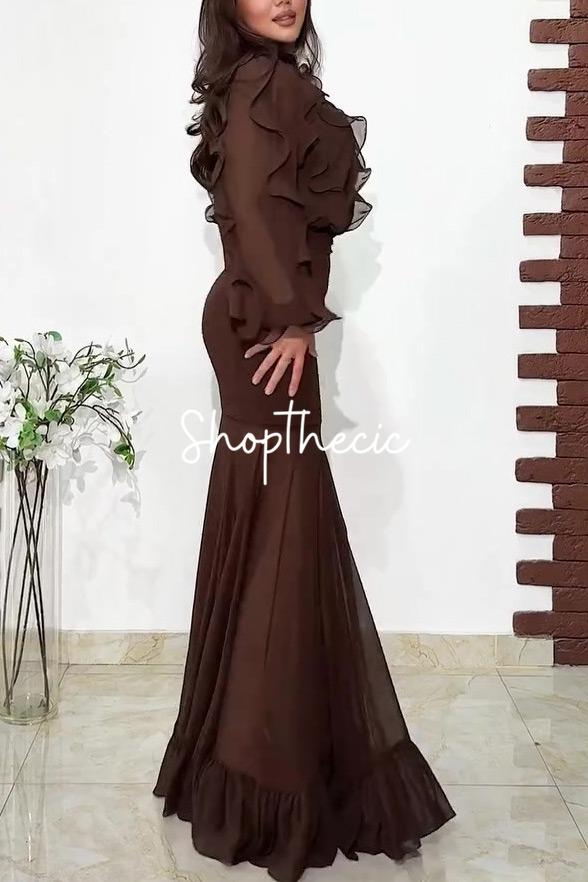 Abito in pizzo marrone Haptic Poetry