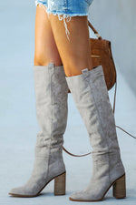 Velvet Rebel High-heeled suede knee-high boots