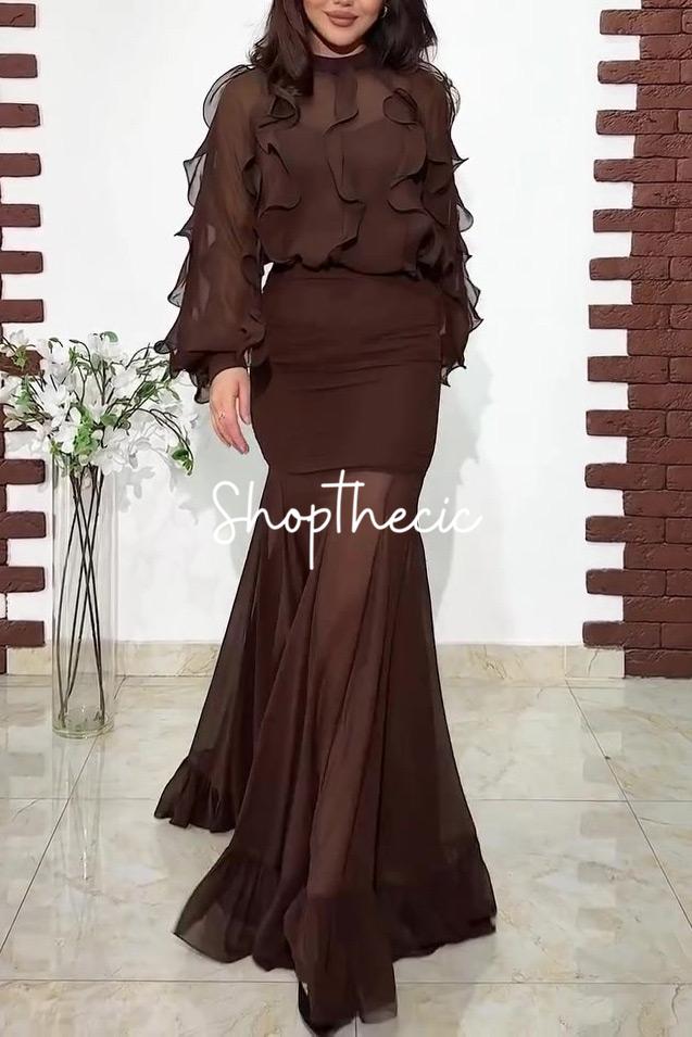 Abito in pizzo marrone Haptic Poetry