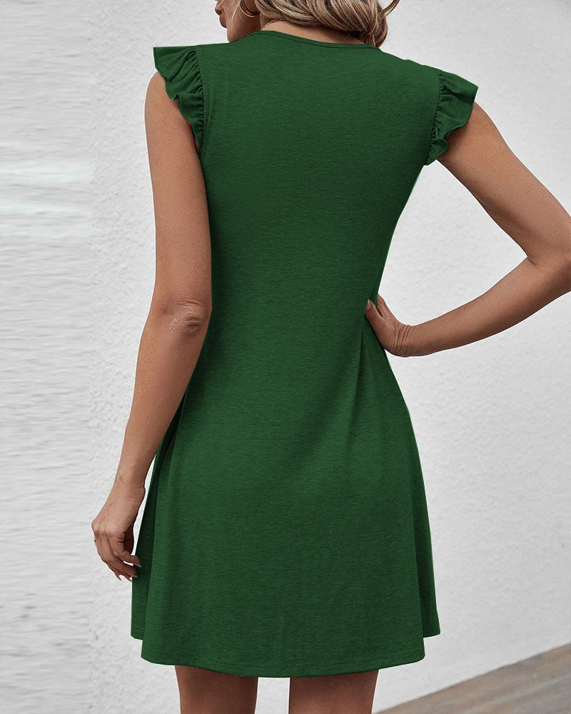 V-neck Loose Casual Sleeveless Tank Dress