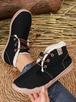 Convenient lacing system plush soft rubber sole snow boots