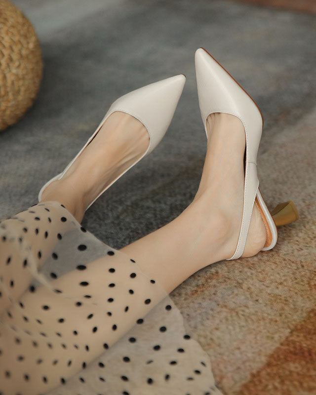 Sandalen mit Stilettoabsatz und kegelförmigem Absatz aus weichem Leder