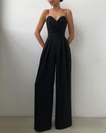 Spaghetti Strap High Waist Straight-Leg Jumpsuit