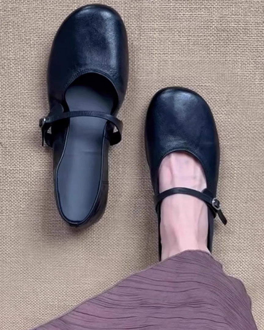 Genuine leather super soft vintage Mary Jane shoes