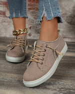 Worn-in Distressed Lace-up Canvas Shoes