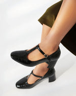 T-strap Chunky Heel Square-toe Mary Jane Shoes