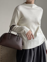 Pull demi-col roulé brossé doux au toucher