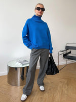 Loose-fitting turtleneck simple solid color pullover sweater