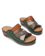 Pantoufles épissées multicolores rétro