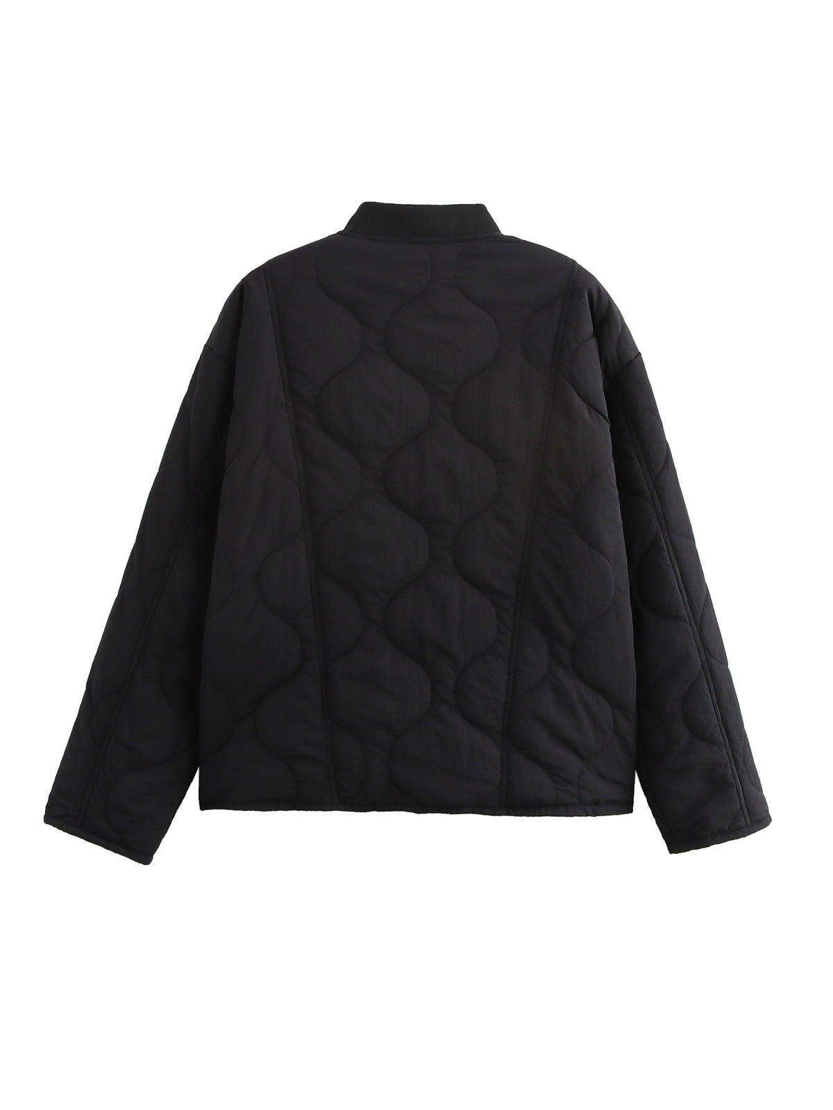 Leopard lining quilted buttons padded jacket