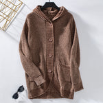 Vintage Loose Button Hooded Knit Cardigan Jacket