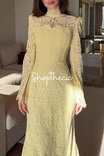 Abito lungo aderente in pizzo con gilet Canopy of Stars