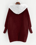 Doppelseitige Samt-Kapuzenjacke im Colorblock-Design