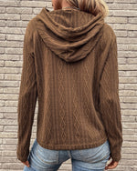 Pull à capuche en jacquard à manches longues et lacets