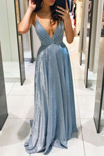 Deep V-neck Pockets Spaghetti Strap Backless Dress