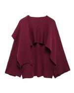 Asymmetric scarf cropped knitted coat