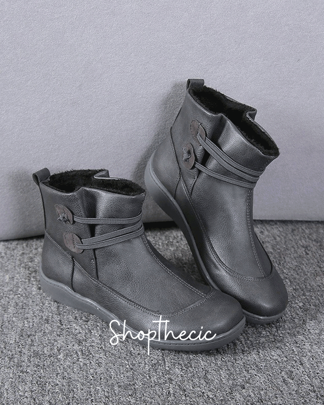 Retro Lace-Up Flat Ankle Boots - Classic Restock