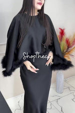 Completo due pezzi composto da gonna e top con mantello Veiled Confidence