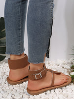 Peep Toe Flat Gladiator High Top Sandals
