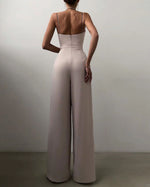 Spaghetti Strap High Waist Straight-Leg Jumpsuit