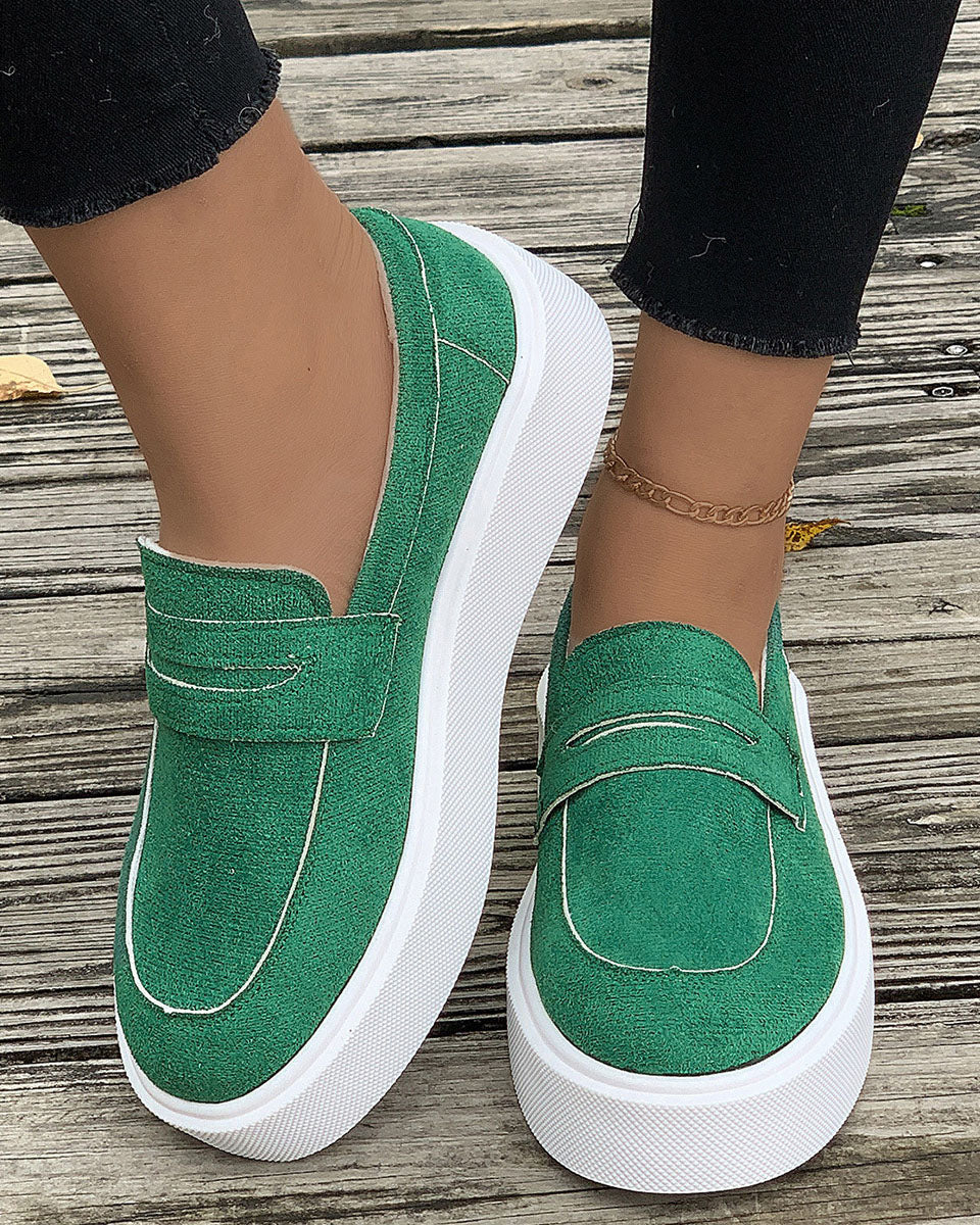 Shallow-cut Vamp Flat Slip-on Loafers