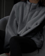 Warm Sherpa Half-Zip Stand Collar Sweatshirt