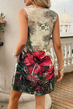 Timeless Beauty Sleeveless Printed Pocket Dress