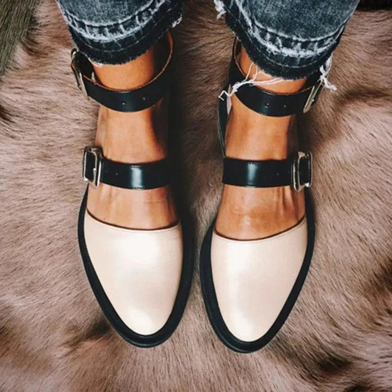 buckle flats womens