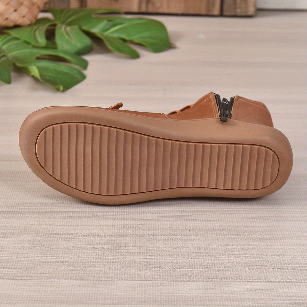 Bottines à plateforme et semelle souple confortables à enfiler avec fermeture éclair latérale