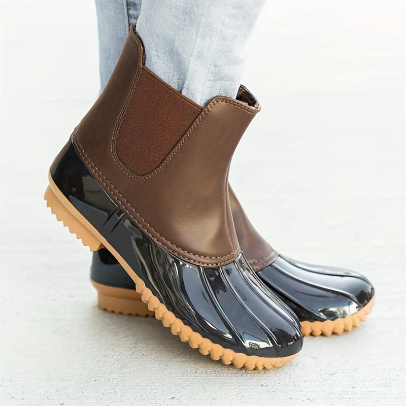 Bottines imperméables à enfiler imprimées léopard