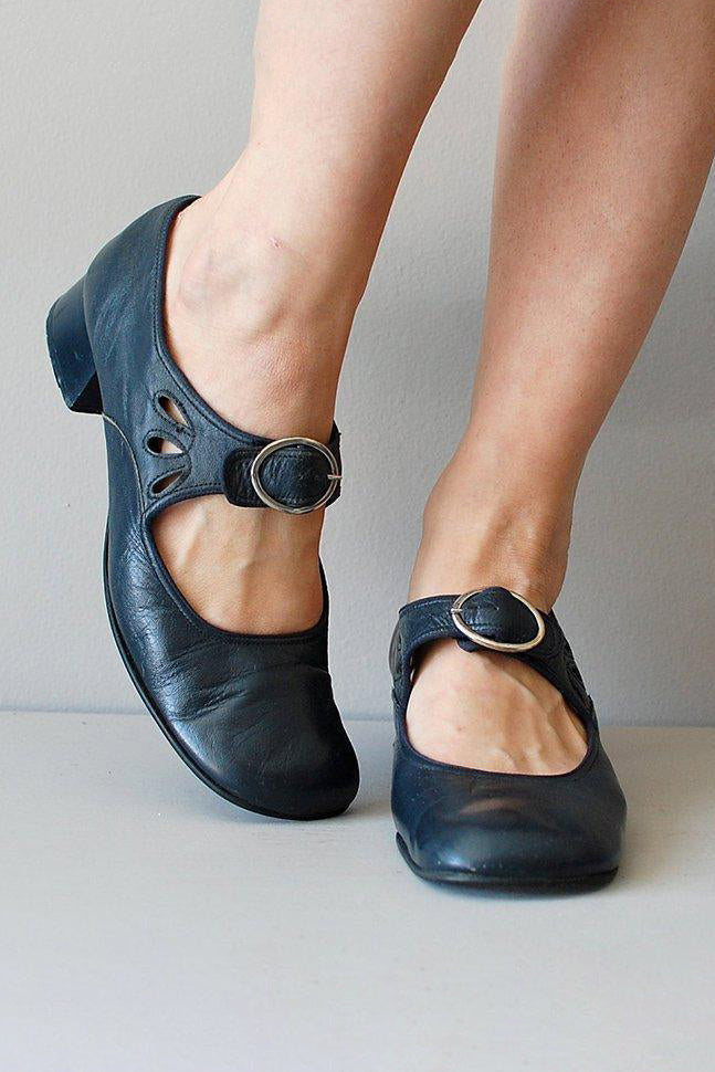 Mary Janes chaussures vintage à talons bas d'été