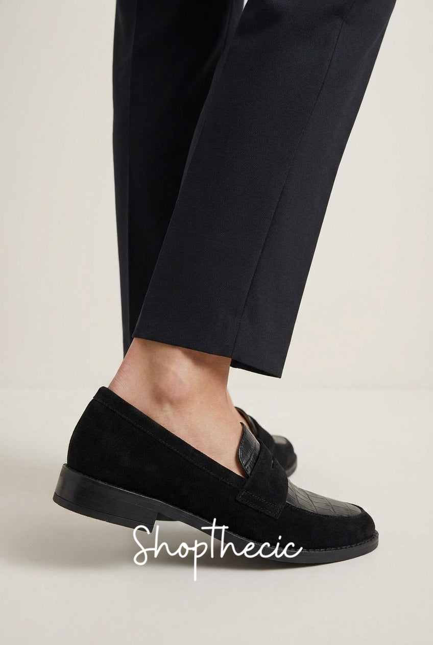 Scarpe mary jane nere con motivo coccodrillo