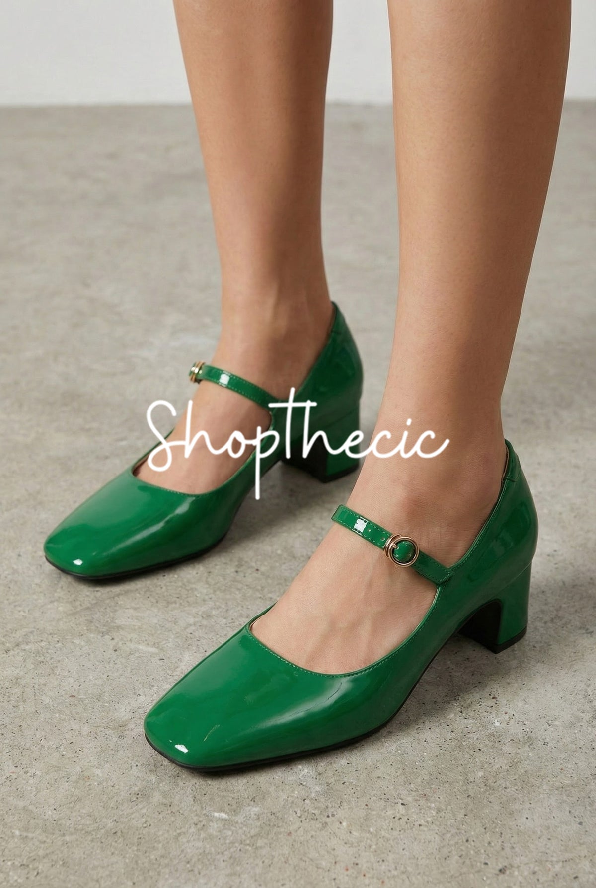 Scarpe Mary Jane in vernice con tacco basso