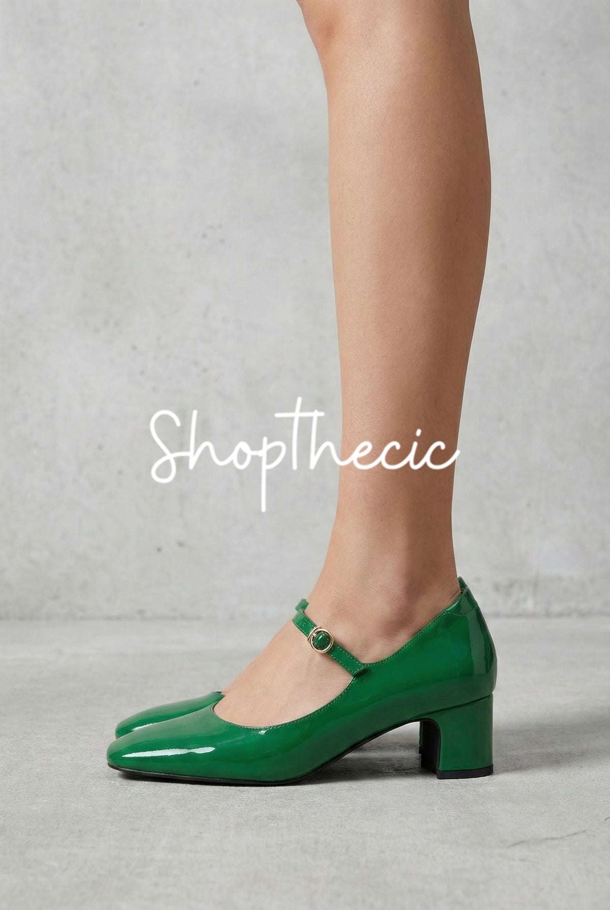 Scarpe Mary Jane in vernice con tacco basso