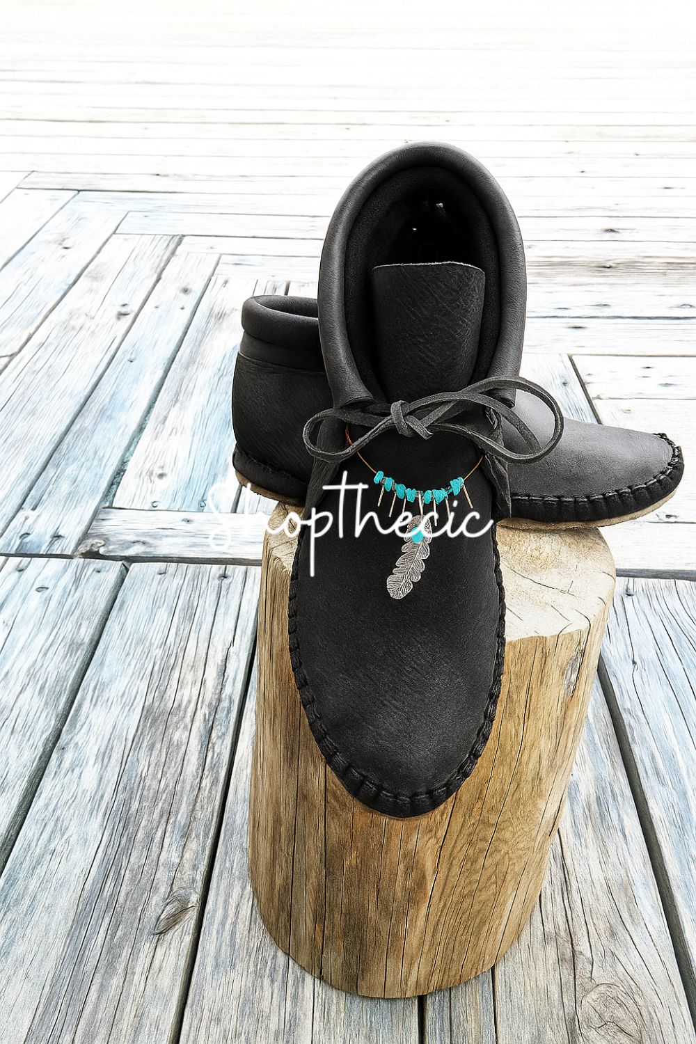 Vintage gypsy totem silver feather ankle boots