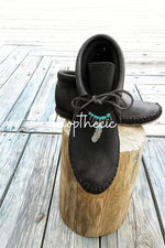 Vintage gypsy totem silver feather ankle boots