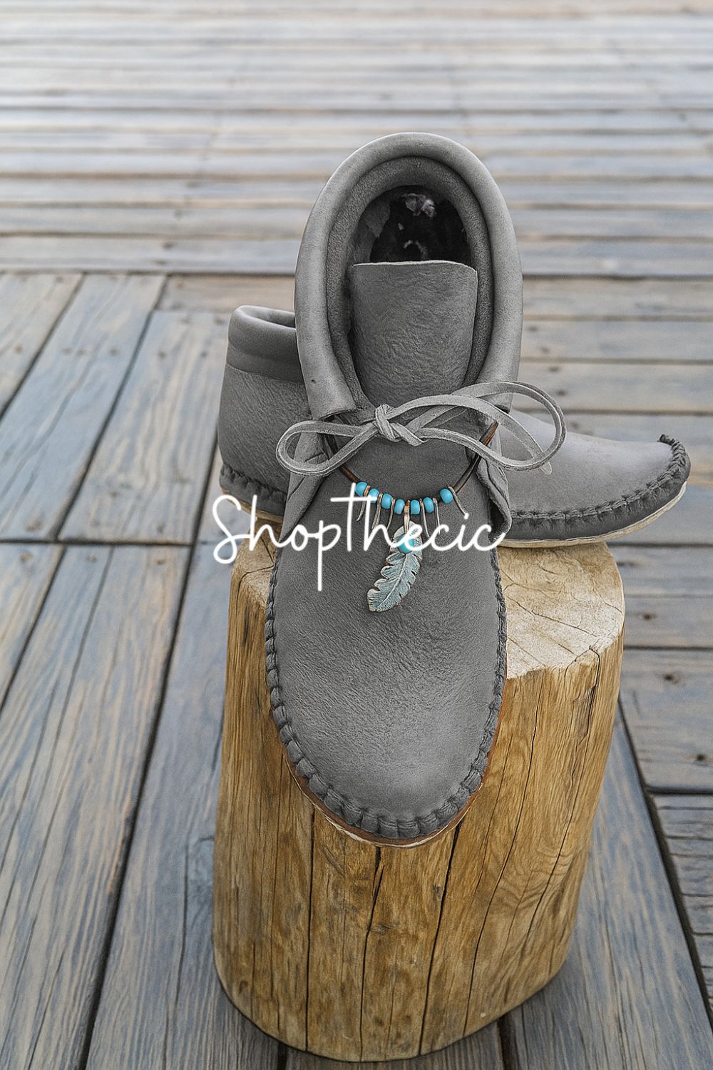 Vintage Gypsy Totem Silber Feder Stiefeletten