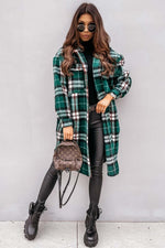 Plaid Print Woolen Coat