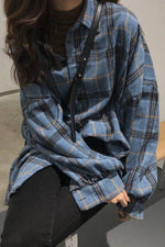 Hong Kong Style Frosted Plaid Shirt