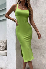 Open Back slit Slim Tank top Dress