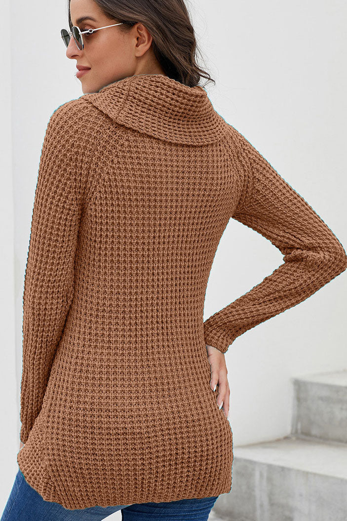 Just For You Rollkragenpullover mit diagonalen Knöpfen