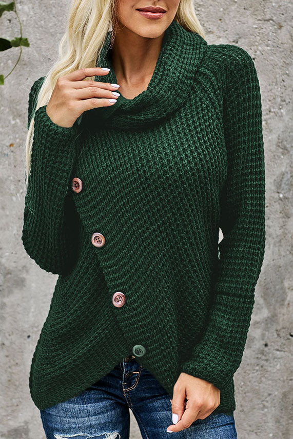 Just For You Rollkragenpullover mit diagonalen Knöpfen