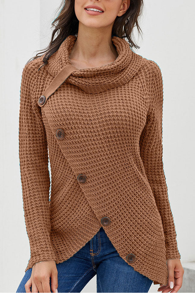 Just For You Rollkragenpullover mit diagonalen Knöpfen