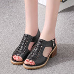 Tendon Bottom Side Zipper Vintage Sandals