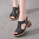 Tendon Bottom Side Zipper Vintage Sandals