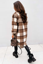 Plaid Print Woolen Coat