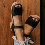 Sandales à talons en bois avec coutures