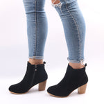 Thick Scrub Suede Leather Ankle Boots