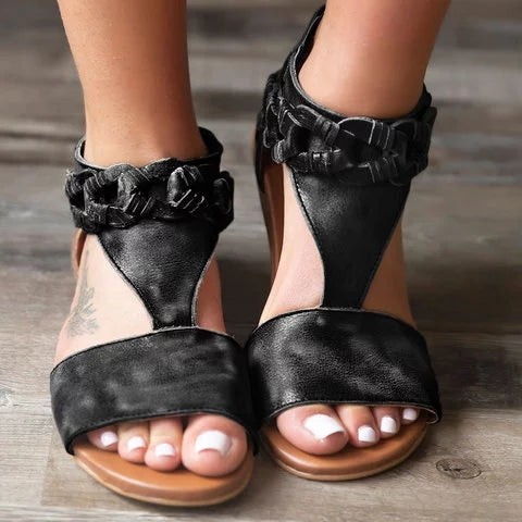 Chic Adjustable Buckle Pu Sandals