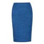 High Waist Suede Midi Pencil Skirt